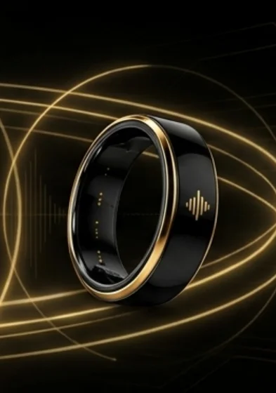 Wearable em formato de anel apresentado no material Aura